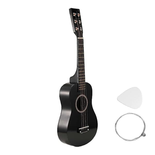 23-tommer baswood 12 bånd 6-strenget guitar kompatibel med begyndere (sort) sort