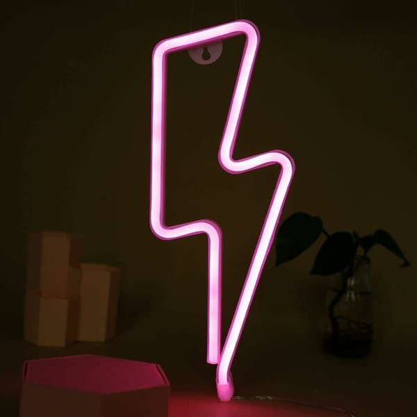 Neonlys LED-skilt Formlys Veggdekor for bursdagsfest Dekorasjon Bryllupsjulelys Stue (Rosa)