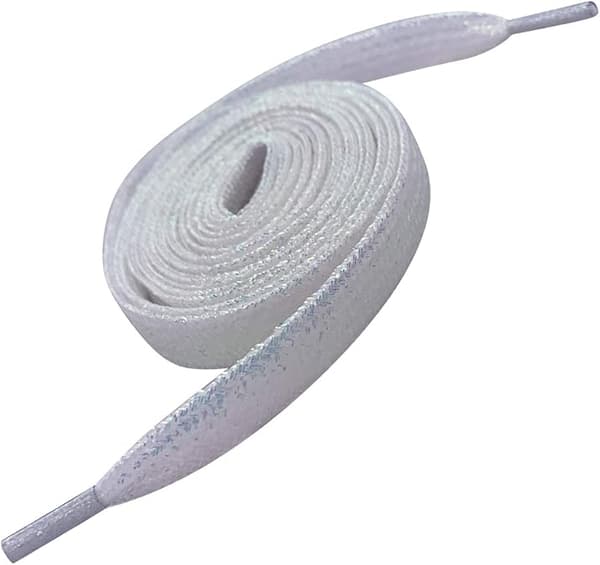 Colorful Metallic Glitter Flat Sole Shoelace (White), 115 cm long, s