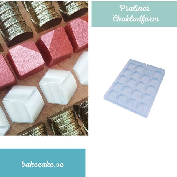 Pralineform Firkant Chokoladeform - BWB 9587 Transparent transparent