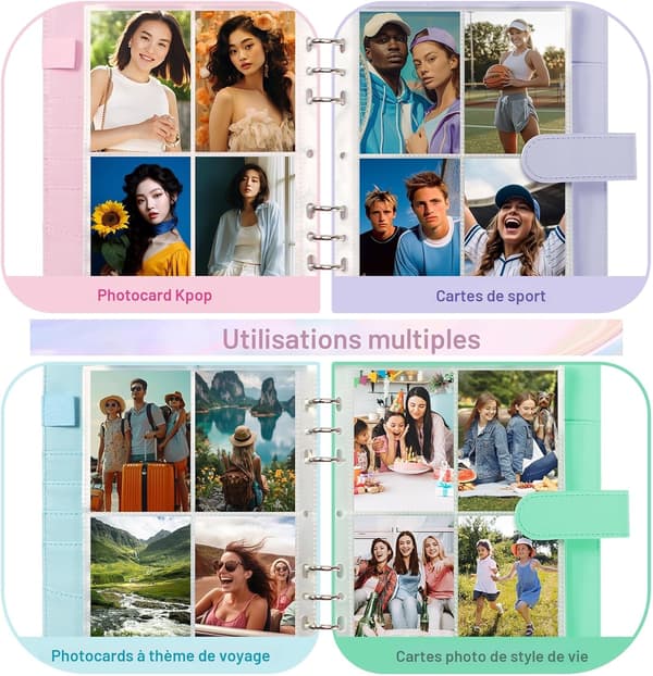A5 Card Organizer with 30 Double-Sided Insertable Pages, with a PU Leather Cover for Organizing Your Collectible Cards
