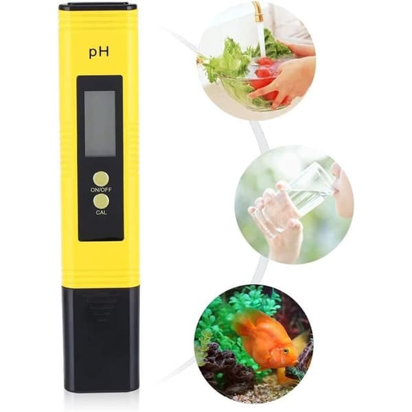 Digital pH Meter Automatic Calibration for Drinking Water Pools Yellow Compatible with Braun