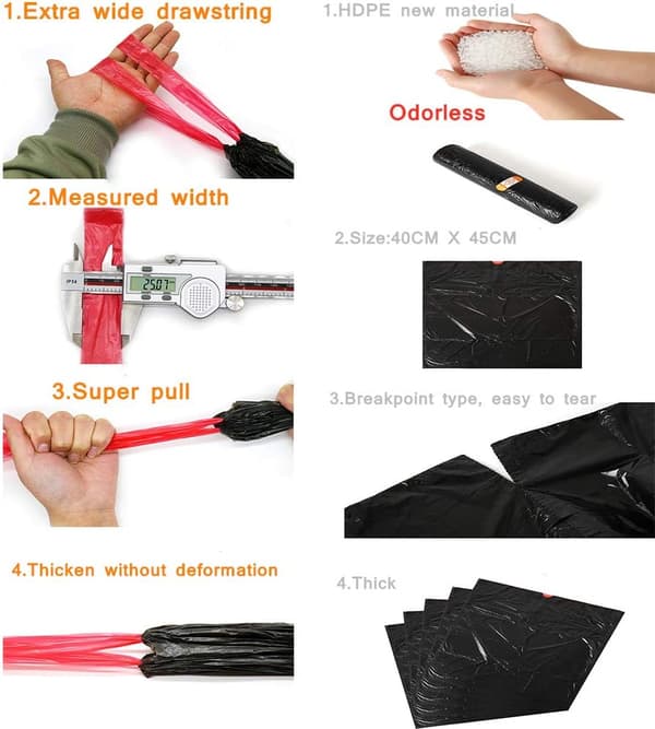 150 Large Bin Bags - Easy to Use, Clean and Perfect for the Kitchen