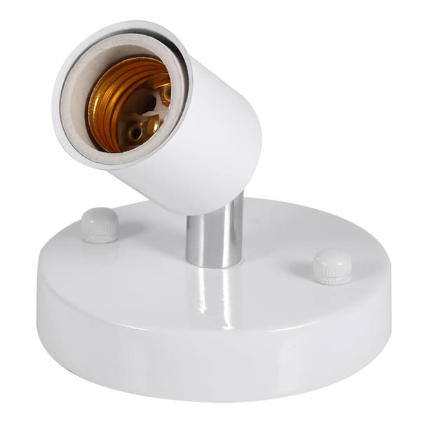 E27 Modern Vintage Ceiling Lamp Wall Lamp Lamp Holder Single Socket Rotatable 180° White