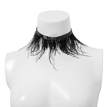 Sort Fjer Krave Halskæde Punk Choker Smykker Gotisk Halskæde