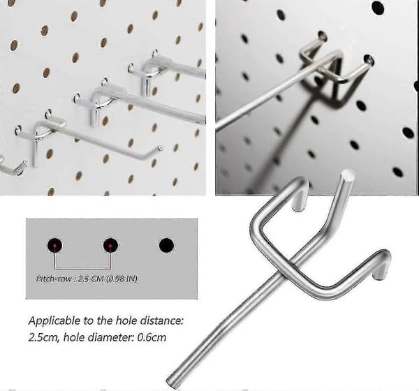 50 st Pegboard Krokar Metall Pegboard Krokar Pegboard Tillbehör Garage Krokar Verktygsorganisation