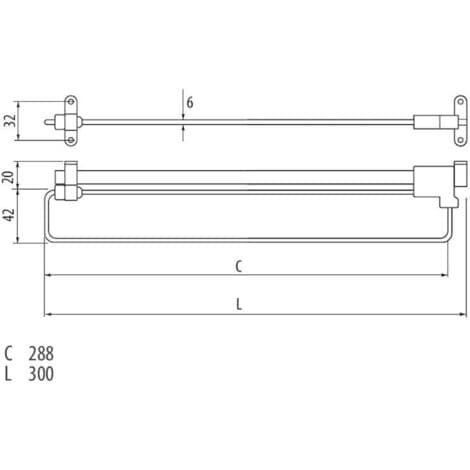 2 x Extendable Clothes Rails, Telescopic Clothes Racks, Extendable Clothes Rails, 300 mm