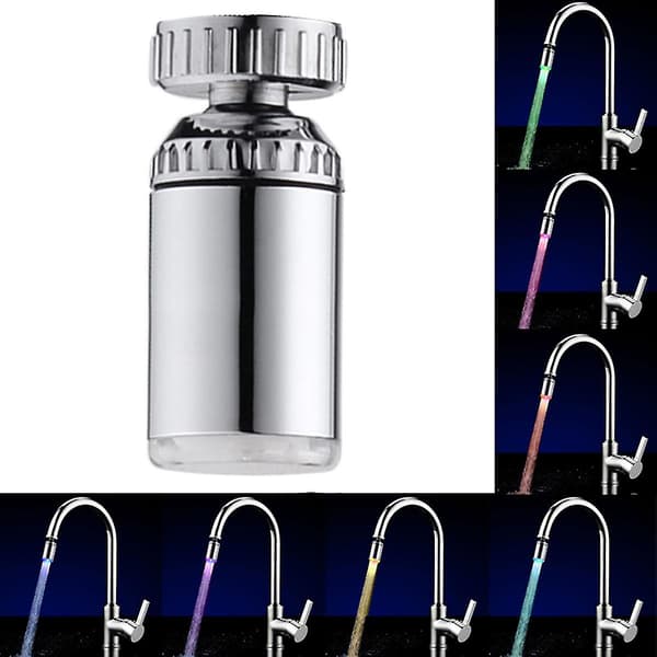LED Chrome Kitchen Faucet Pull Out Spray Single Handle Swivel Spout