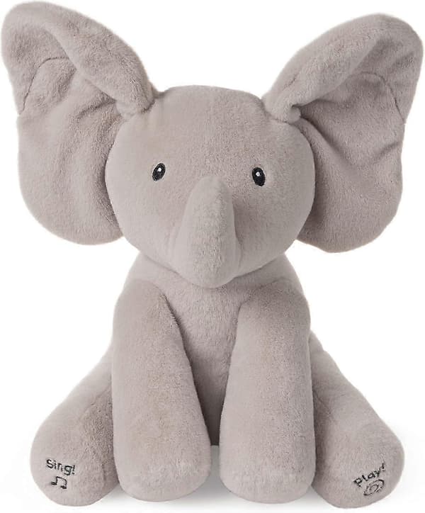 Animerad Flappy Elefant Kosedyr Babyleke Plysj For Gutter Og Jenter, Grå, 30 cm (Stiler Kan Variere)