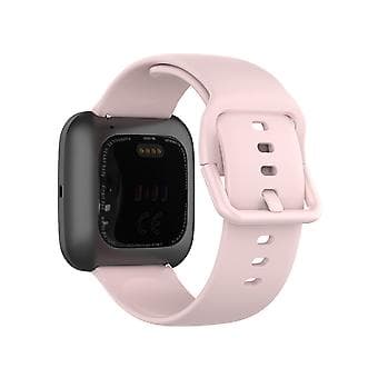 23 mm farvet spænde silikone armbåndsurrem til Fitbit Versa 2 / Versa / Versa Lite / Blaze, Størrelse: S (Pink)