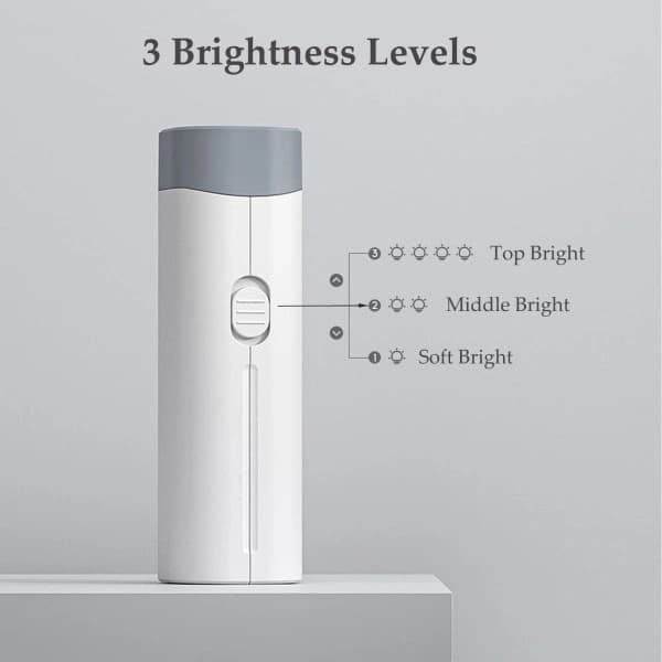 Bordlampe med 3 lysstyrkeniveauer, lamper med telefonholder (hvid)