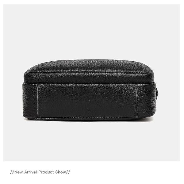Crossbody-taske til kvinder i ægte læder i blå med litchi-tekstur