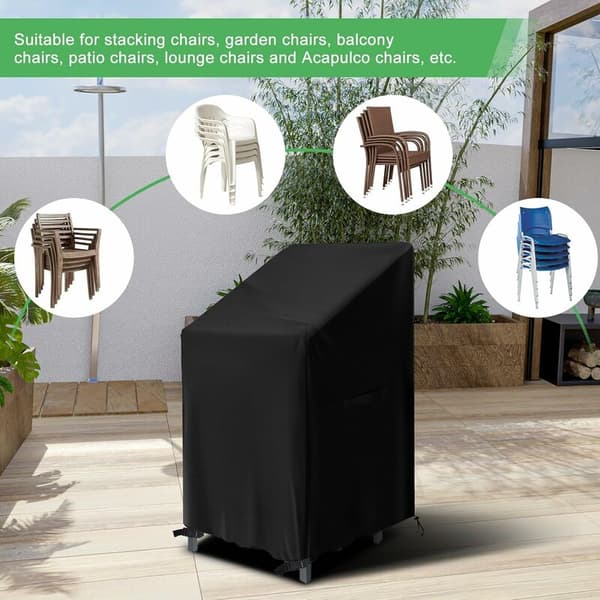 Garden Chair Covers 2-pack, Protective Covers for Stackable Chairs 75x75x120cm, Waterproof Oxford Fabric Outdoor Chair Covers