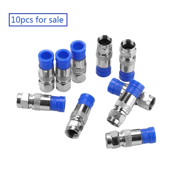 Waterproof Sealed RG6 Coaxial Compression Connector Adapter (10 Pcs)