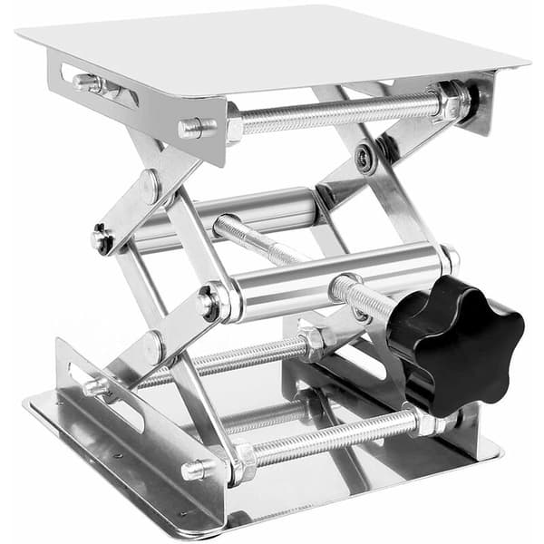 Labbliftbord i rostfritt stål Labbliftplattform Justerbar labblift 45-150 mm Labbliftstativ 100 mm x 100 mm Stödkapacitet 10 kg