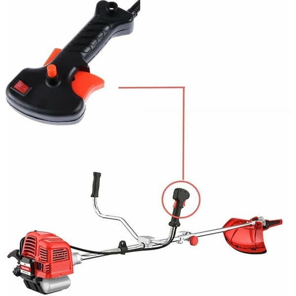 Universal brush cutter handle with throttle cable, 81 cm long, compatible with various brands