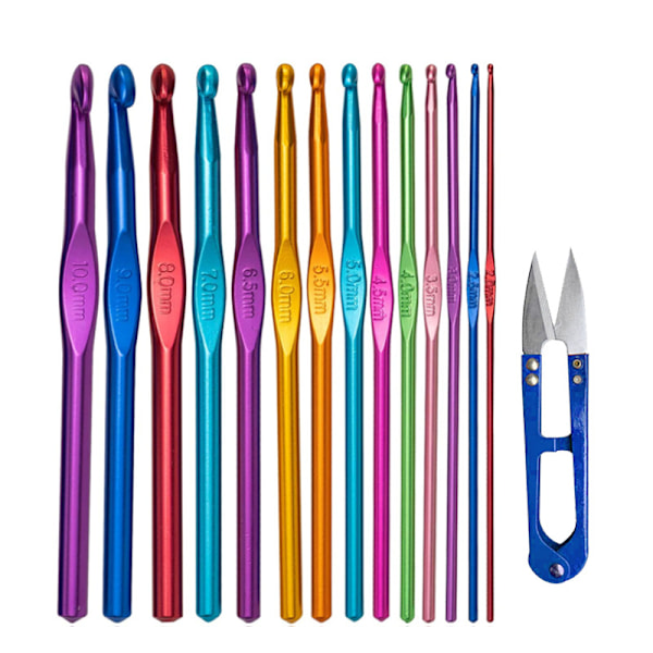 003-Aluminium Crochet Hook Set Knitting Tools Multicolored Crochet