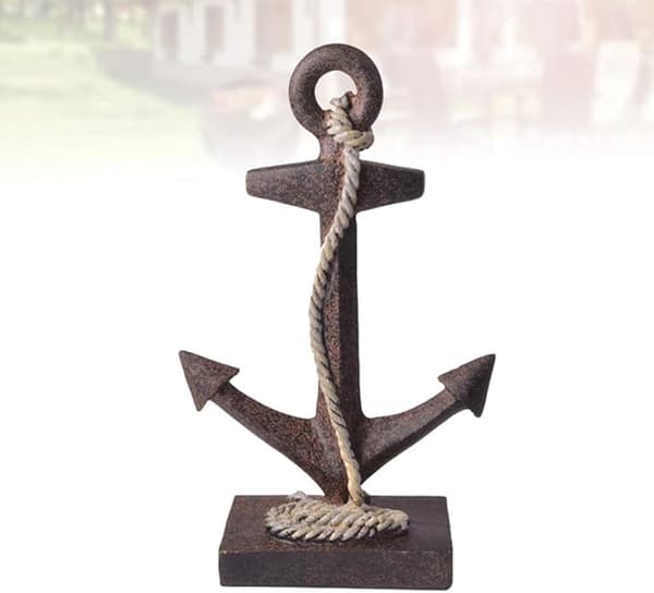 Ankarfigur Prydnad Vintage Ankarskulptur Staty Harts Nautisk Figur-FY-