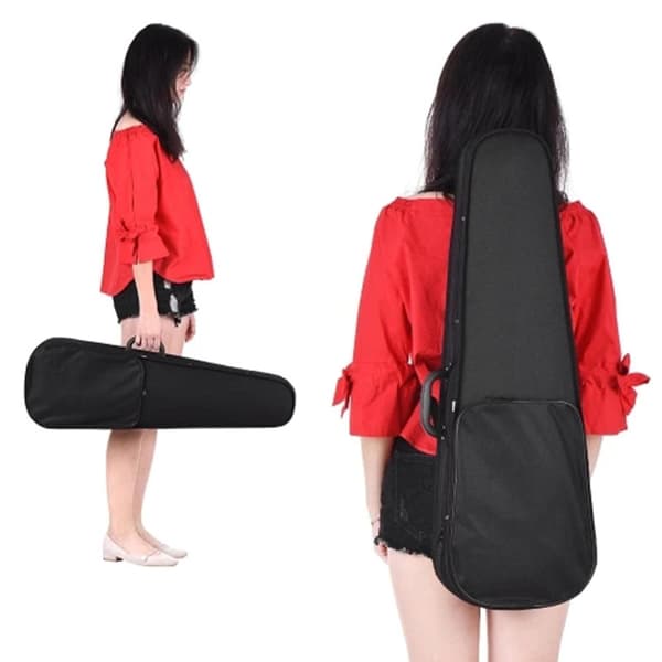 Lightweight Black and Blue Violin Case with Handle and Accessory Pocket