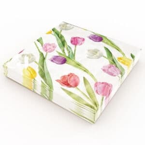 Kaffeservietter Tulipan 25x25 cm 20-pak multifärg multicolor