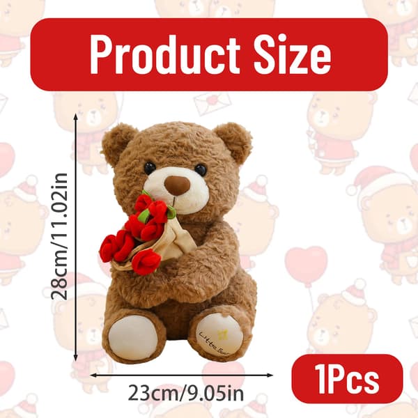 Blød bamse tøjdyr krammelegetøj romantisk Valentinsdagsgave til ham hende kæreste 30 cm brun