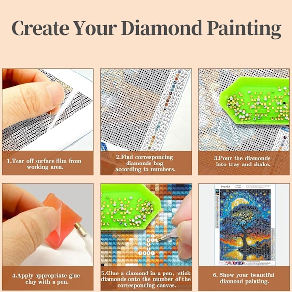 Trelandskap 5D Diamantmaling 30x40cm