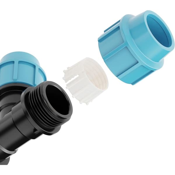 T-rörskoppling med tre invändiga utlopp (3 x 25 mm) Klämkoppling för PE-rör (Ø 25)