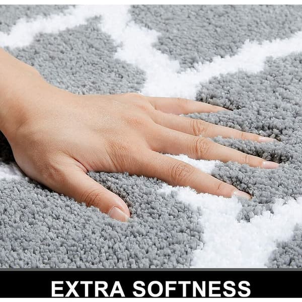 Luxury Bathroom Mat, Soft and Absorbent Microfiber Bath Mat, Non-Slip Shaggy Bath Mat, Machine Washable, 16X24
