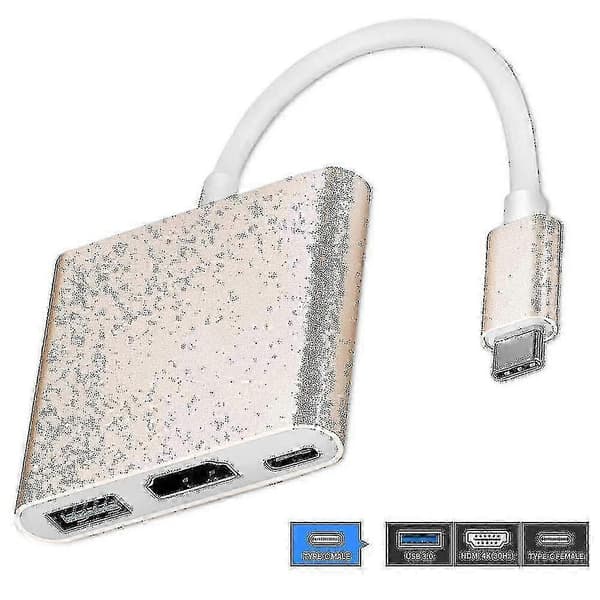 C-tyypin sovitin, USB 3.1 -keskitin (USB-C Thunderbolt 3 -porttiyhteensopiva) USB 3.0 HDMI:hen