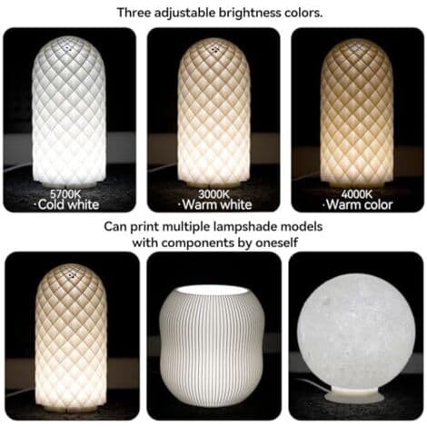 LED 001 trefarvet pære til Bambu Lab Makerworld 3D-printlampe, reservedele, 5V, USB-drevet, varmt lys 3000K