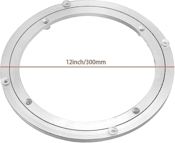 Kraftig rund, glatt spisebordssvingplate i aluminiumslegering - 12