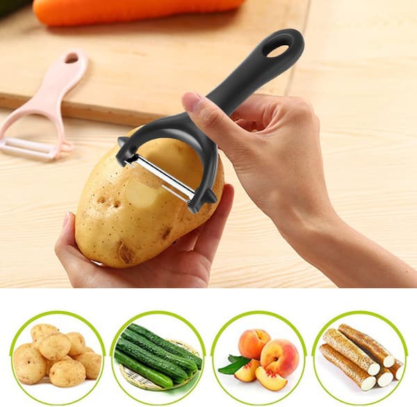 2 Pieces Peelers, Fruit Peeler Universal Peeler Potato Peeler for Vegetables Fruit Carrots (Black)