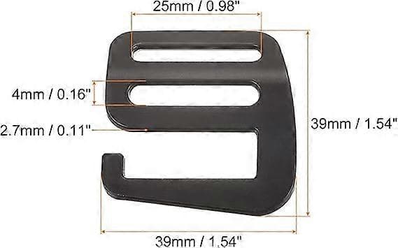 Metalliset G-koukku Webbing Soljet, G-koukku Aaltosoljet Säädettävät Soljet Repun Hihnoille Webbing 2 kpl