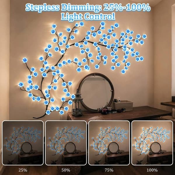 Peach Blossom LED Light String (144 LEDs, 8 Light Modes, 230 cm – Blue)