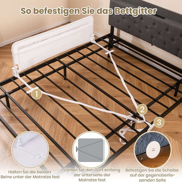 Sammenleggbar sengehest for småbarn, 120 cm, avtakbart trekk