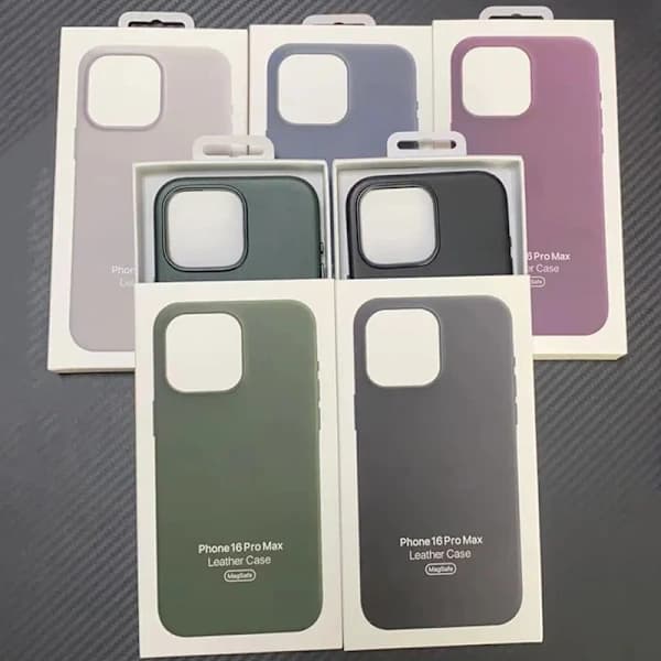 Magsafe Leather Case for i-phone 16 Series Wireless Charging Case Magnetic Shell with Box Green 16 Pro[CO]