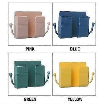 5 pieces remote control mobile phone plug wall mount, wall-mounted mobile phone holder for bedroom (yellow)