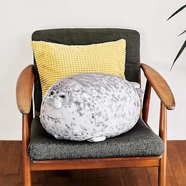 Hyljetyyny, Pullo Hyljetyyny, Söpö Hylje Pehmolelu Puuvillapehmo Lelu Tyyny Harmaa 30cm Harmaa 30cm