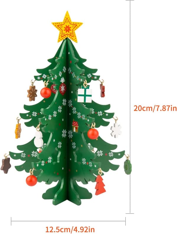 Träjulgran, dekorativ display för jul, 3D-miniatyr