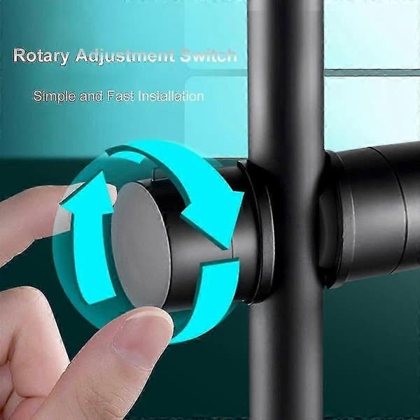 Svart Duschmunstycke för Duschstång 18-25mm Solid ABS Förtjockad och Uppgraderad Version Duschmunstyckeshållare