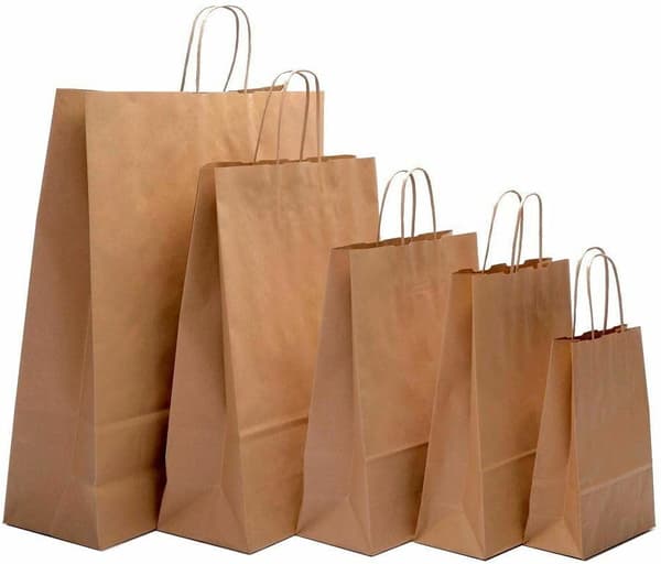 50 Mellanstora Bruna Papperskassar med Handtag - 22x10x24cm [JUN]