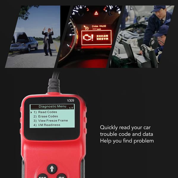 Bil Diagnostisk Scanner V309 Bærbar Nøjagtig OBD2 Scanning Værktøj Maskinkodelæser