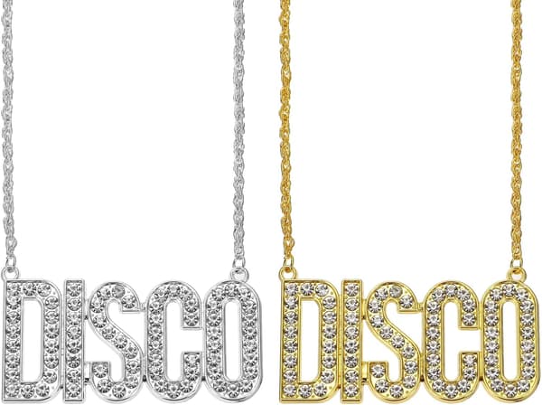 Discohalsband för män silver Gold/Silver