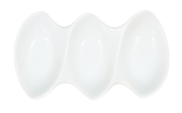 Mini Porcelænsskål - Praktisk Tredelt - 12-pak Vit 3000