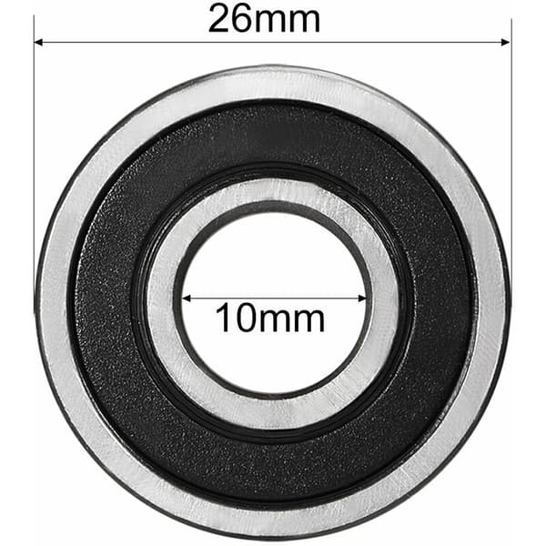 8 st Djupkullager 6000RS Dubbeltätade 10x26x8mm Kolstål