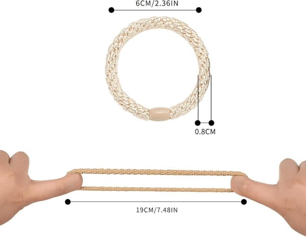 Allecto Plus - Förpackning med 12 elastiska hårband i olika färger, lämpliga för olika frisyrer