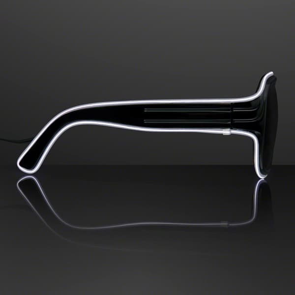 Kirkkaat aurinkolasit Aviator White EL Wire Neon LED Flashing Glass