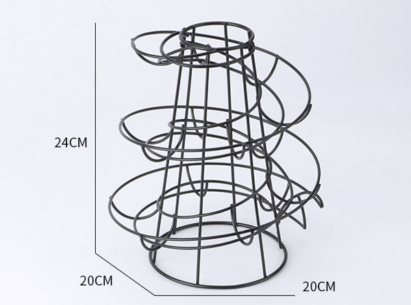 Egg Skelter Deluxe Moderne Spiraldispenserstativ - Frittstående tråd kyllingegg oppbevaringsorganisator displayholder kurv for benkeplate kjøkken Sølv Silver