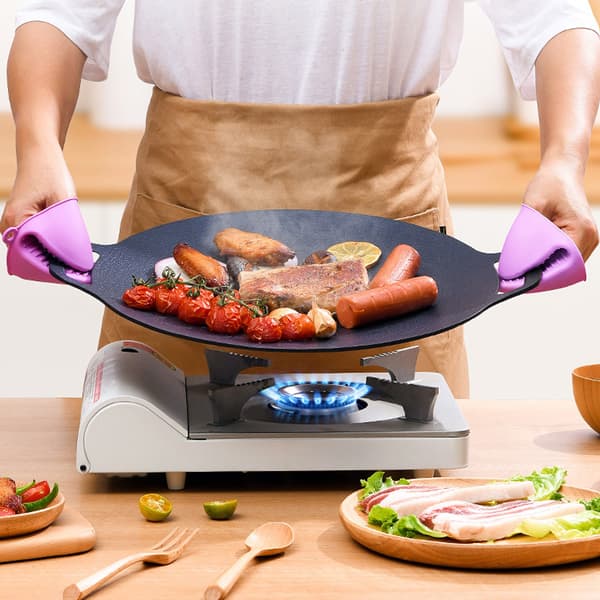 Rund Form Høy Varmekonduktivitet Aluminium BBQ Panne 30cm