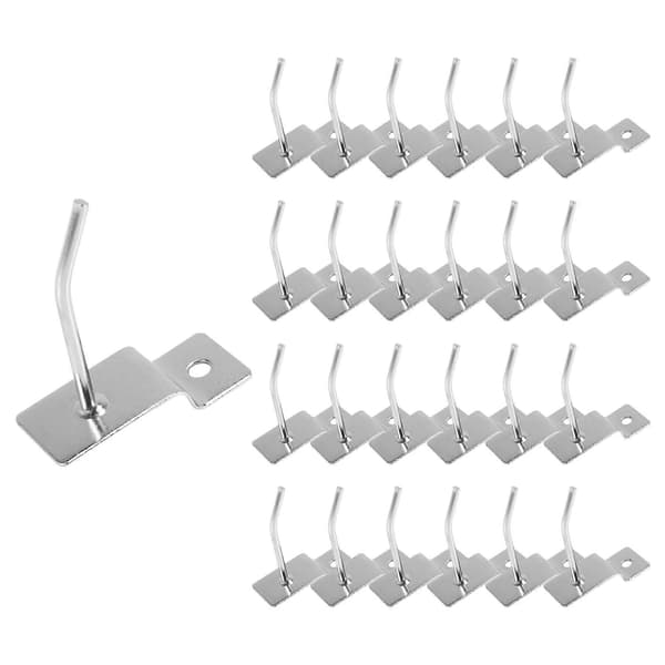 25 x Slatwall Enkeltkrog Pin Butiksdisplay Passende Krog Bøjle 50mm Sølv Silver